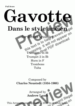 page one of Gavotte dans le style ancien