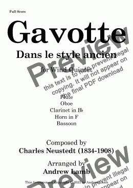 page one of Gavotte dans le style ancien