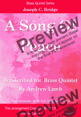 page one of A Song of Peace (by Joseph C. Bridge, arr. for Brass Quintet)