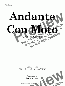 page one of Andante Con Moto