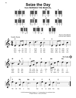 page one of Seize The Day (from Newsies) (Super Easy Piano)