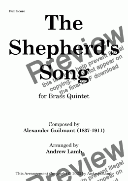 page one of The Shepherd's Song (An Ancient Christmas Carol)