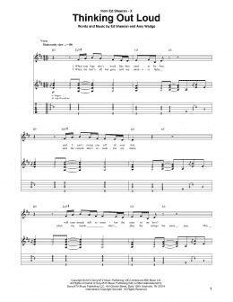 page one of Thinking Out Loud (Guitar Tab)