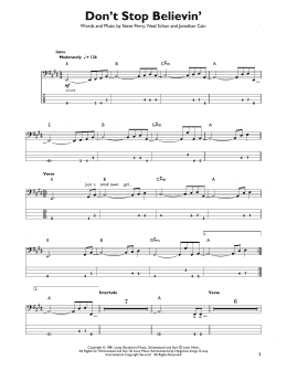 page one of Don't Stop Believin' (Easy Bass Tab)