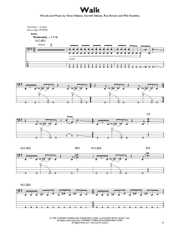 page one of Walk (Easy Bass Tab)