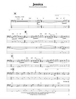 page one of Jessica (Easy Bass Tab)