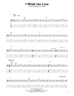 page one of I Walk The Line (Easy Bass Tab)