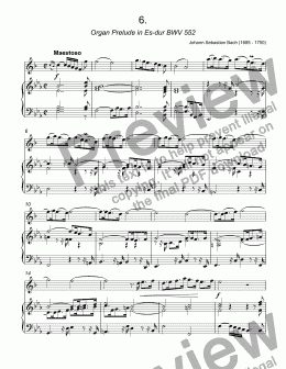 page one of Bach - Organ Prelude in Es-dur, BWV 552 for trumpet Bb & piano