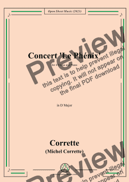 page one of M. Corrette-Concert 'Le Phénix',in D Major,for 4 Violas and Piano