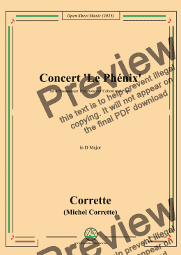 page one of M. Corrette-Concert 'Le Phénix',in D Major,for 4 Bassoons(or Trombones or Cellos) and Piano