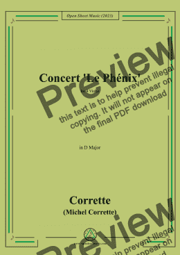 page one of M. Corrette-Concert 'Le Phénix',in D Major,for 4 Violas