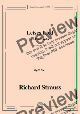 page one of Richard Strauss-Leises Lied,in B Major,Op.39 No.1