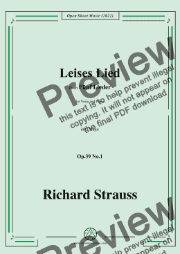 page one of Richard Strauss-Leises Lied,in C Major,Op.39 No.1