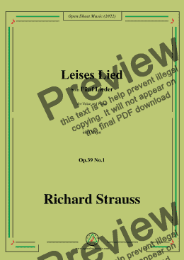 page one of Richard Strauss-Leises Lied,in D Major,Op.39 No.1