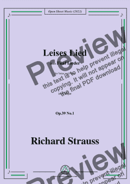 page one of Richard Strauss-Leises Lied,in A Major,Op.39 No.1