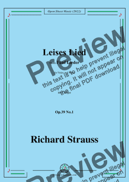 page one of Richard Strauss-Leises Lied,in G Major,Op.39 No.1