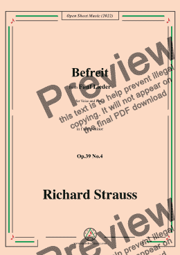 page one of Richard Strauss-Befreit,in f sharp minor,Op.39 No.4