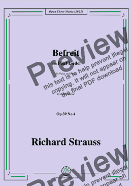 page one of Richard Strauss-Befreit,in e flat minor,Op.39 No.4