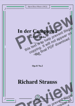 page one of Richard Strauss-In der Campagna,in G Major,Op.41 No.2