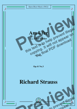 page one of Richard Strauss-Am Ufer,in F Major,Op.41 No.3