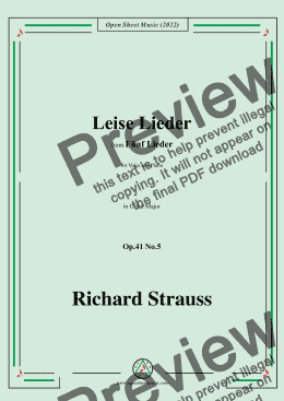 page one of Richard Strauss-Leise Lieder,in G flat Major,Op.41 No.5