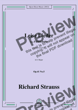 page one of Richard Strauss-Leise Lieder,in C Major,Op.41 No.5