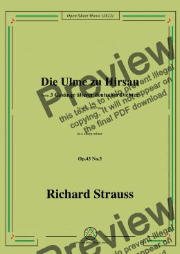 page one of Richard Strauss-Die Ulme zu Hirsau,in c sharp minor,Op.43 No.3