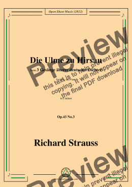 page one of Richard Strauss-Die Ulme zu Hirsau,in c minor,Op.43 No.3