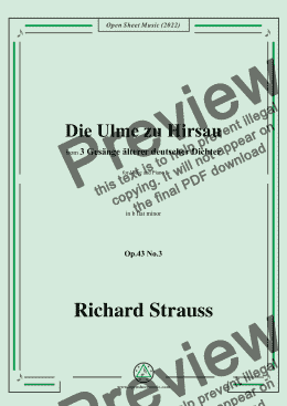 page one of Richard Strauss-Die Ulme zu Hirsau,in b flat minor,Op.43 No.3