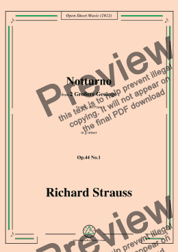 page one of Richard Strauss-Notturno,in g minor,Op.44 No.1