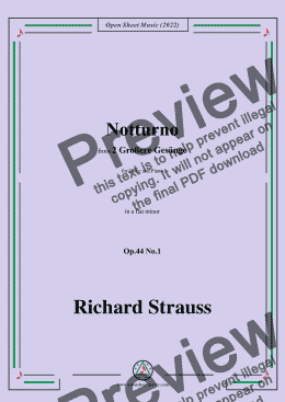 page one of Richard Strauss-Notturno,in a flat minor,Op.44 No.1