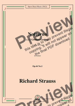 page one of Richard Strauss-Notturno,in a minor,Op.44 No.1