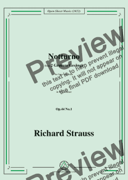 page one of Richard Strauss-Notturno,in b flat minor,Op.44 No.1