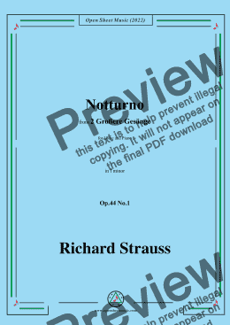 page one of Richard Strauss-Notturno,in f minor,Op.44 No.1