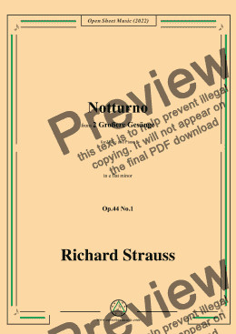 page one of Richard Strauss-Notturno,in e flat minor,Op.44 No.1