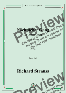 page one of Richard Strauss-Nächtlicher Gang,in F Major,Op.44 No.2