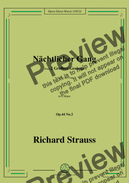 page one of Richard Strauss-Nächtlicher Gang,in G Major,Op.44 No.2