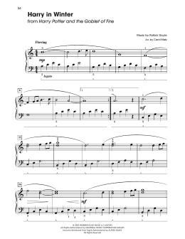 page one of Harry In Winter (from Harry Potter) (arr. Carol Matz) (Big Note Piano)