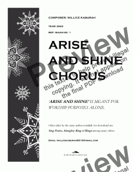 page one of Arise And Shine