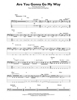 page one of Are You Gonna Go My Way (Easy Bass Tab)