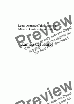 page one of Zamba del laurel