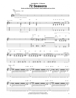 page one of 72 Seasons (Guitar Tab)