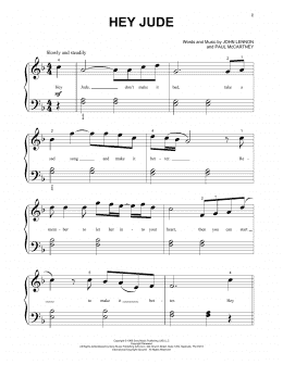 page one of Hey Jude (Beginning Piano Solo)