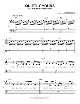 page one of Quietly Yours (from Persuasion) (Easy Piano)