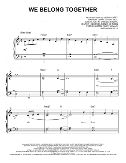 page one of We Belong Together (Very Easy Piano)