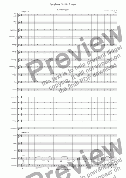 page one of Symphony No. 5 in A major, Op. 80 - II. Passacaglia