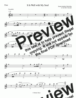 page one of It Is Well with My Soul - peaceful arr. for Flute & Piano