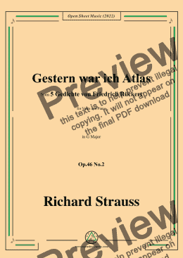 page one of Richard Strauss-Gestern war ich Atlas,in G Major