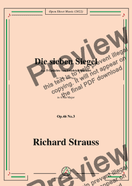 page one of Richard Strauss-Die sieben Siegel,in A flat Major