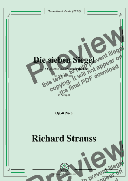 page one of Richard Strauss-Die sieben Siegel,in A Major